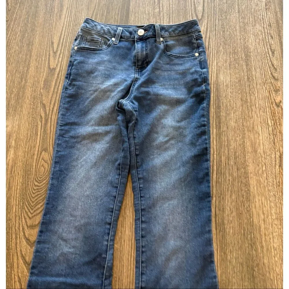 1822 Denim Womens Flare Jeans High Rise Cotton Blend Medium Wash Blue Size 6
